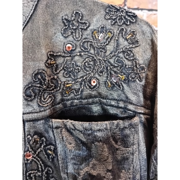 Vintage Coldwater creek embroidered Bronze jacket blazer size PS PLEASE READ - Picture 5 of 10